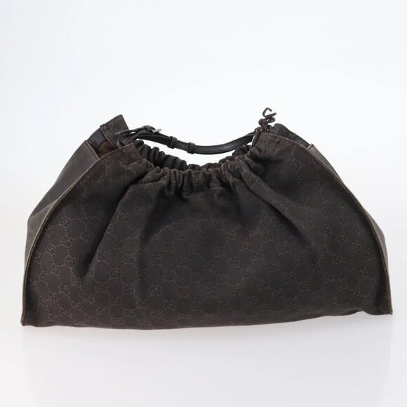 GUCCI GG Canvas Supreme Bamboo Bag Nylon PVC 3 Set Beige Black Auth - Picture 13 of 16